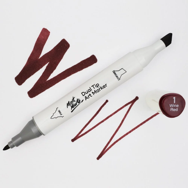 Picture of Mont Marte Dual Tip Art Marker - Wine Red 1 