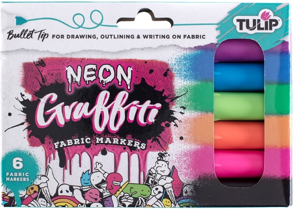Picture of Tulip Graffiti Fabric Marker Bullet Tip - Set of 6 (Neon)
