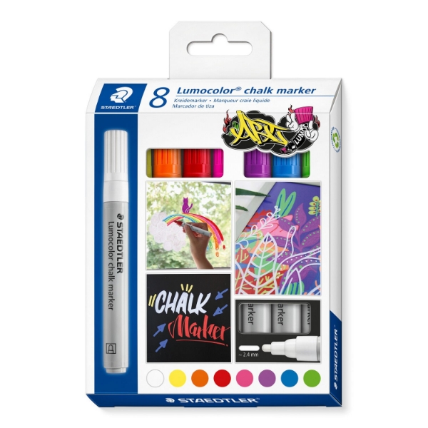 Picture of Staedtler Lumocolor Chalk Marker - Set of 8