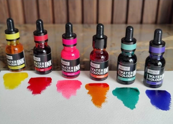 Picture of Brustro Artists Watercolour Ink Set of 6 -15ml (B)