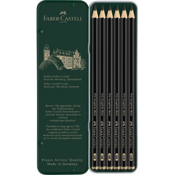 Picture of Faber Castell Pitt Graphite Pencil Matt - Set of 6 