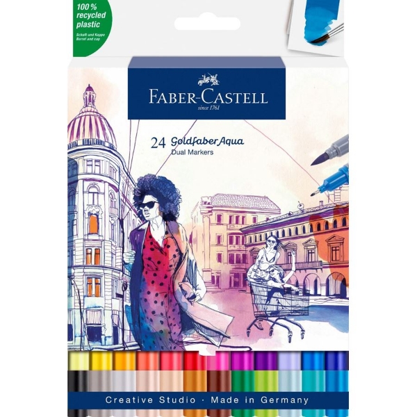Picture of Faber Castell Goldfaber Aqua Dual Marker - Set of 24