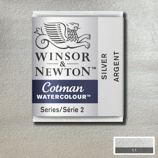 Picture of Winsor & Newton Cotman Water Colour Half Pan - Silver (SR-2)  