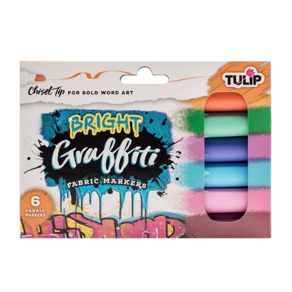 Picture of Tulip Graffiti Fabric Marker Chisel Tip Set of 6 - Bright