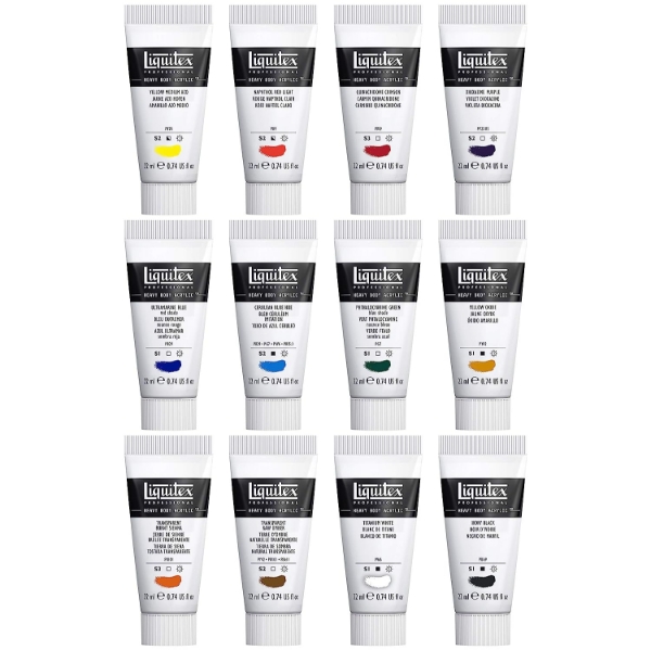 Picture of Liquitex Professional Heavy Body Acrylic Essentials - Set of 12 (22ml)