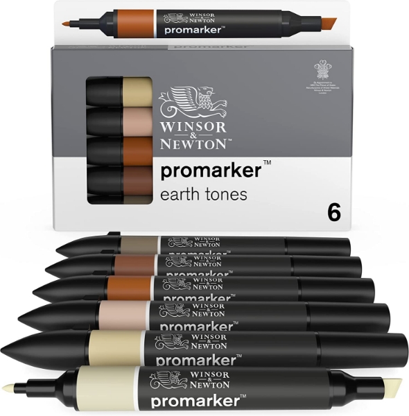 Picture of Winsor & Newton Promarker - Set of 6 (Earth Tones) 