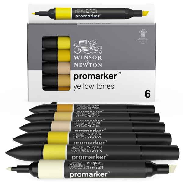 Picture of Winsor & Newton Promarker - Set of 6 (Yellow Tones)