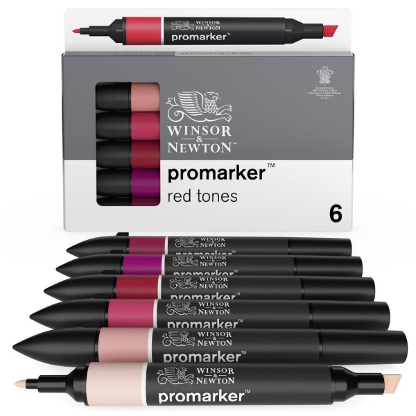 Picture of Winsor & Newton Promarker - Set of 6 (Red Tones) 