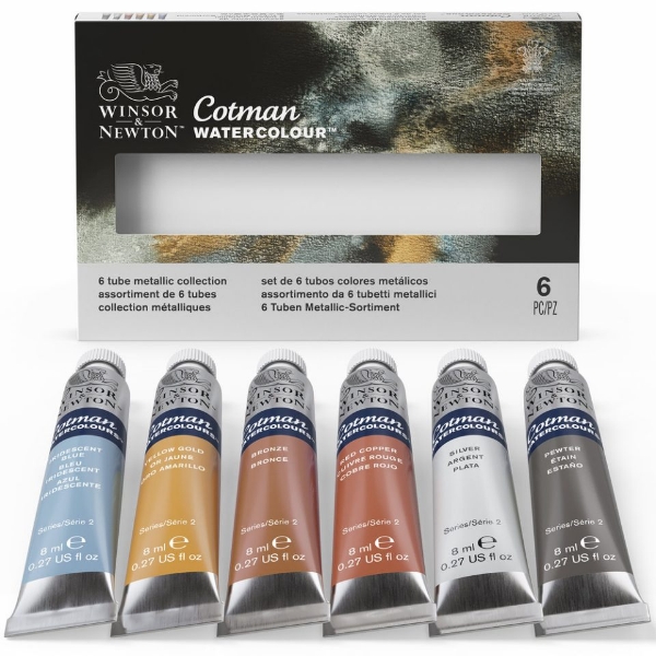 Picture of Winsor & Newton Cotman Watercolour Metallic Tube - Set of 6