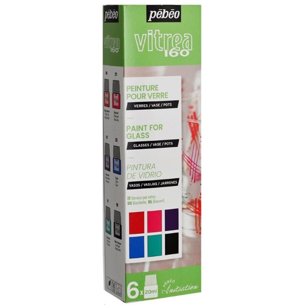 Picture of Pebeo Vitrea 160 Glass Paint - Initiation Set of 6 #B (20ml)