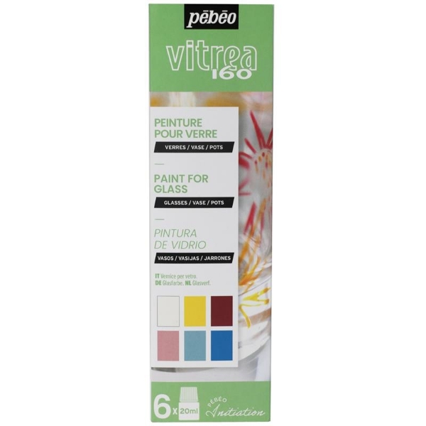 Picture of Pebeo Vitrea 160 Glass Paint - Initiation Set of 6 #A (20ml)