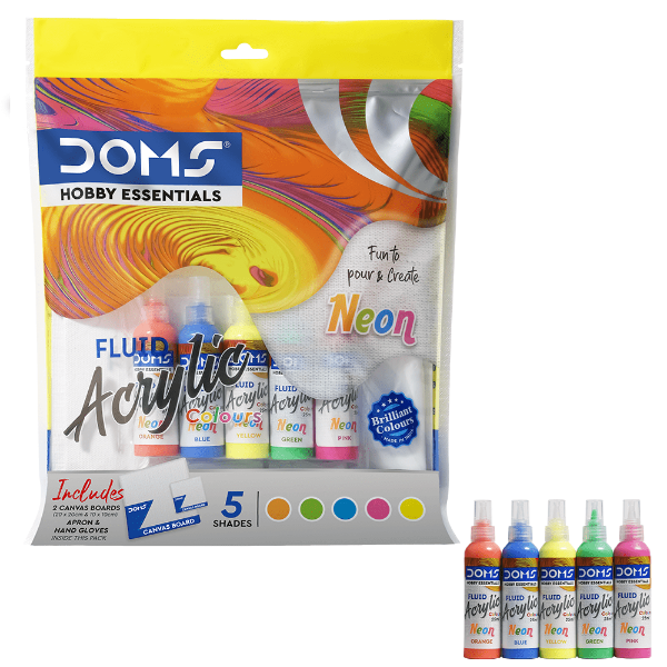 Picture of DOMS NEON FLUID ACRYLIC COLOUR SET OF 5