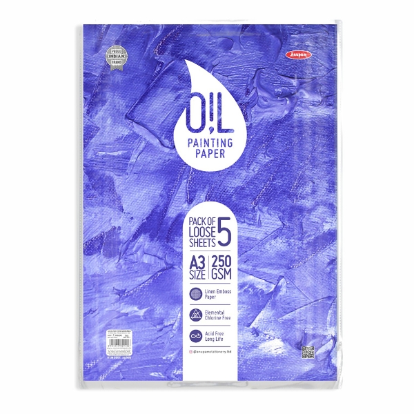 Picture of Anupam Oil Painting Paper Loose Sheets A3 - 5 Sheets (250GSM)