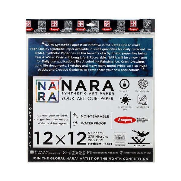 Picture of Anupam Nara Synthetic Art Paper - 12x12 5 Sheets (200GSM)