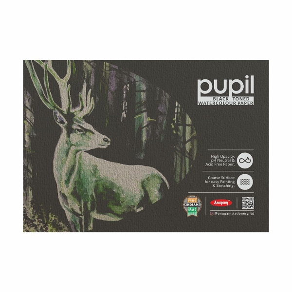 Picture of Anupam Pupil Black Toned Watercolour Paper Pad - A5 12 Sheets (250GSM)