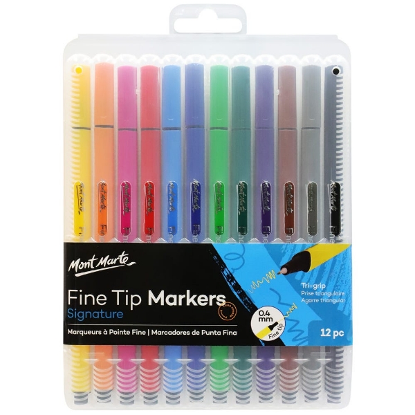 Picture of Mont Marte Fine Tip Markers - Set of 12 (0.4mm)