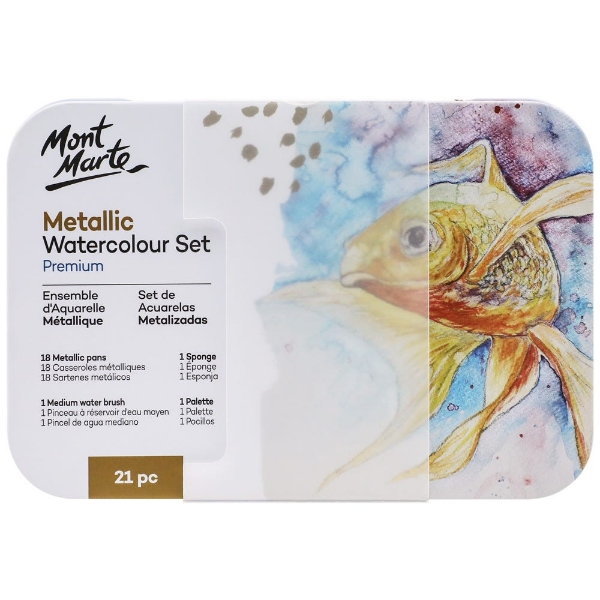 Picture of Mont Marte Metallic Watercolour Cake Set - 21 Pieces