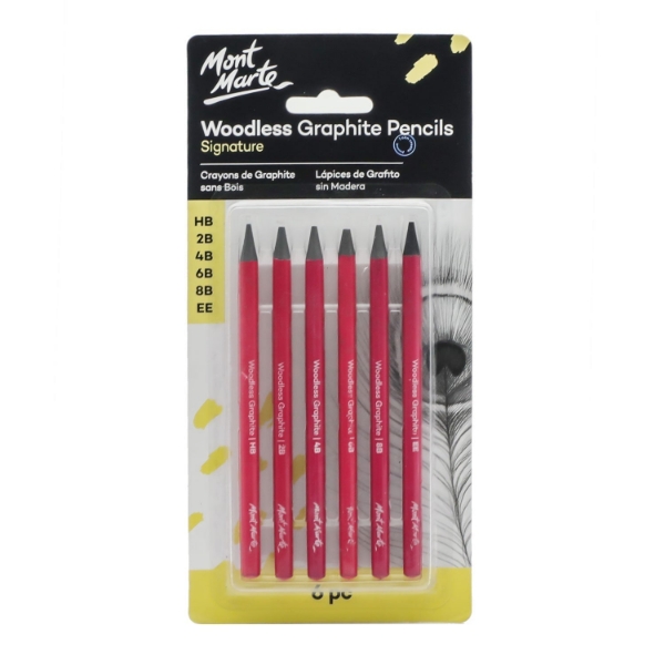 Picture of Mont Marte Woodless Graphite Pencils - Set of 6