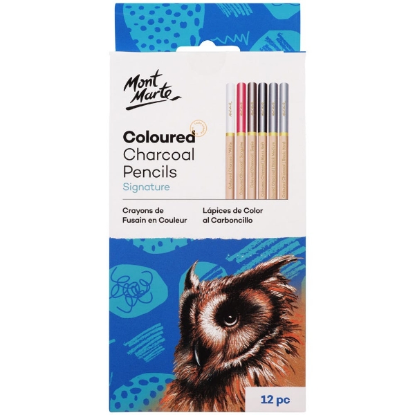 Picture of Mont Marte Coloured Charcoal Pencils - Set of 12
