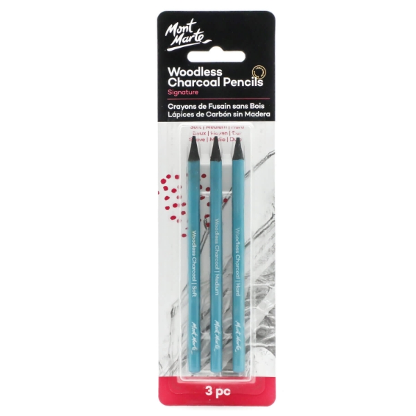 Picture of Mont Marte Woodless Charcoal Pencils - Set of 3