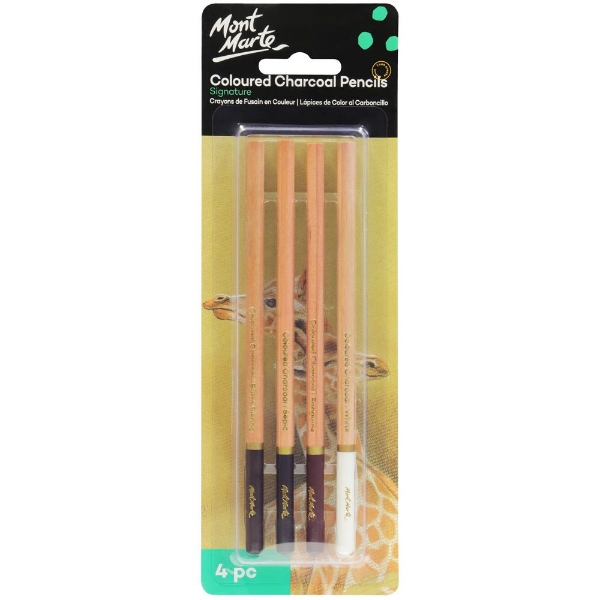 Picture of Mont Marte Coloured Charcoal Pencils - Set of  4