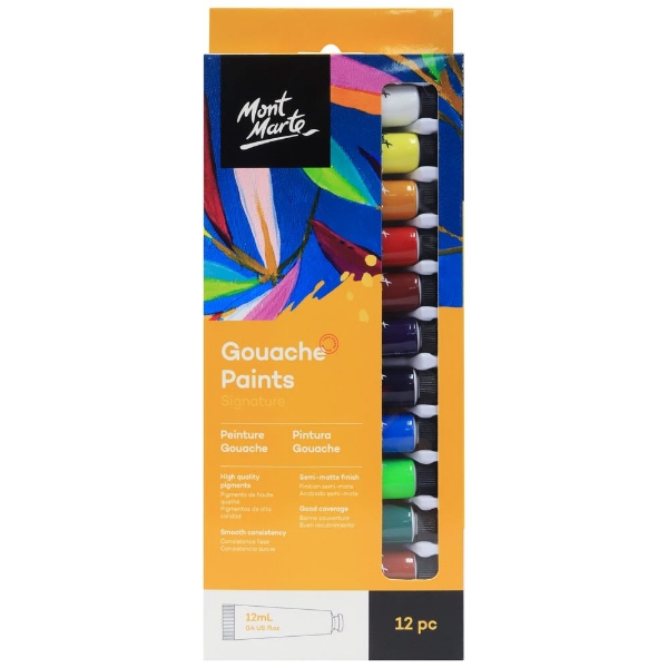 Picture of Mont Marte Gouache Paints - Set of 12 (12ml)