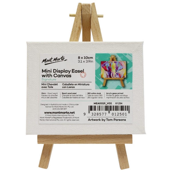 Picture of Mont Marte Mini Display Easel with Canvas - 8x10cm