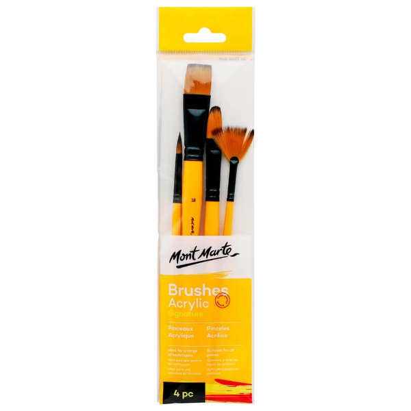 Picture of Mont Marte Gallery Series Acrylic Brush - Set of 4 (BMHS0012)