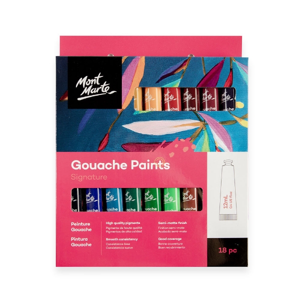 Picture of Mont Marte Gouache Paints - Set of 18 (12ml)