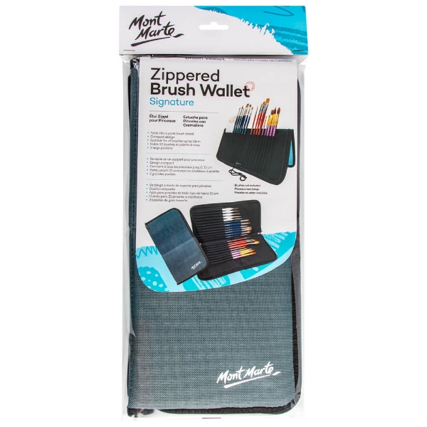 Picture of Mont Marte Zippered Brush Wallet Set - 22 Pieces