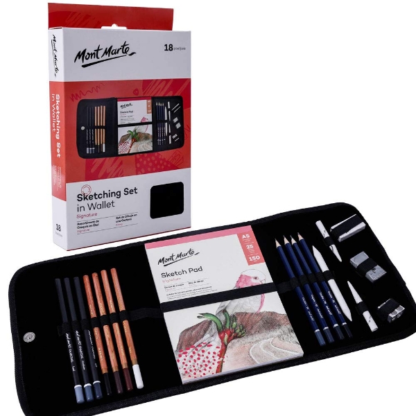 Picture of Mont Marte Sketching Wallet Set - 18 Pieces