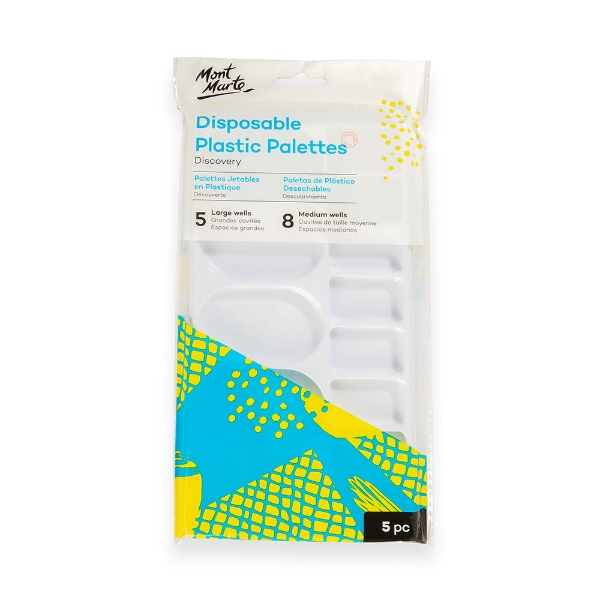 Picture of Mont Marte Disposable Plastic Palettes - Set of 5