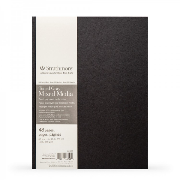 Picture of Strathmore 400 Series Toned Gray Mixed Media Hardbound 300gsm - 8.5"x11" (48 Pages)