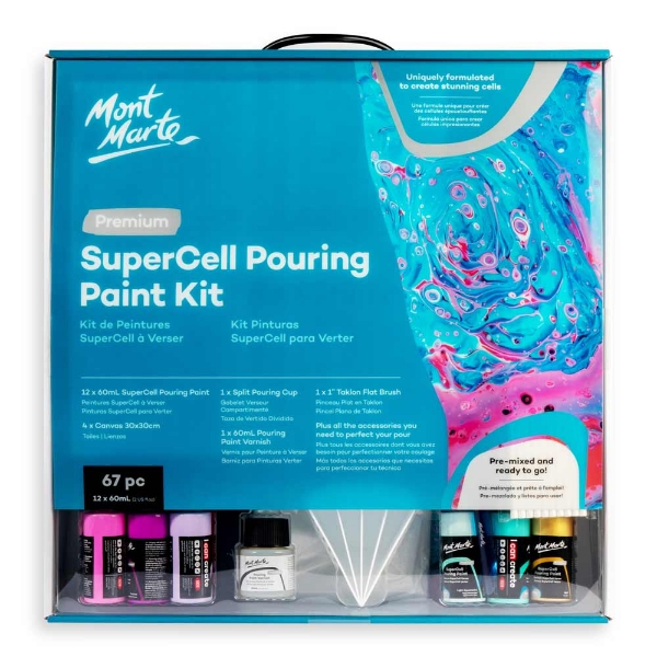 Picture of Mont Marte Supercell Pouring Paint Kit - Set of 67