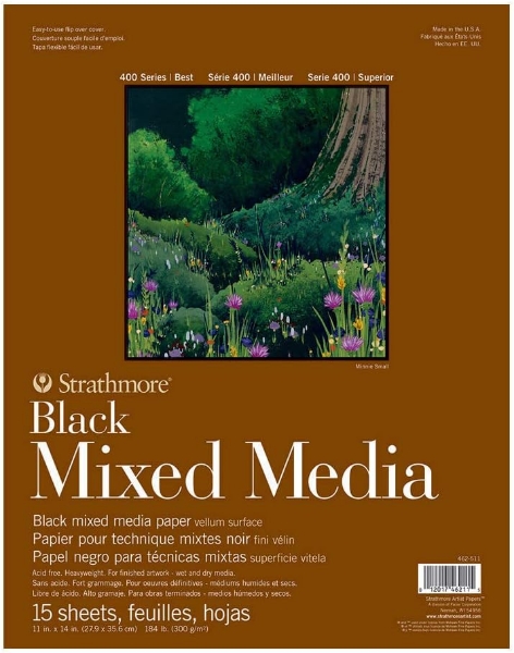 Picture of Strathmore 400 Series Black Mixed Media Pad - 11"x14" (15 Sheets)