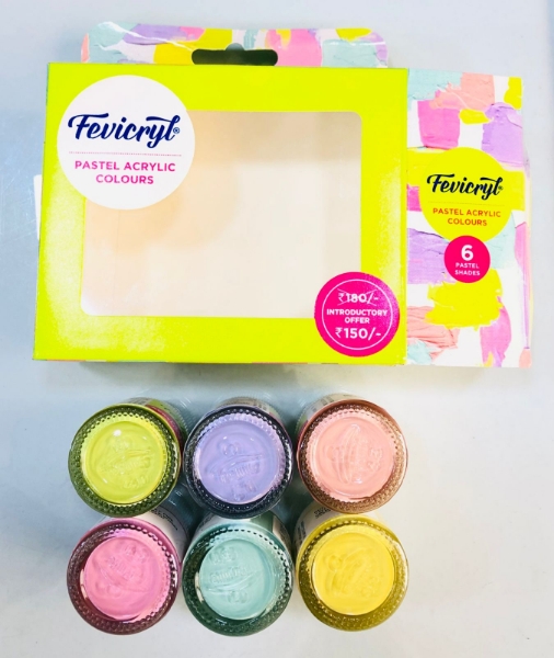 Picture of Fevicryl Pastel Acrylic Colours - Set of 6 (15ml)