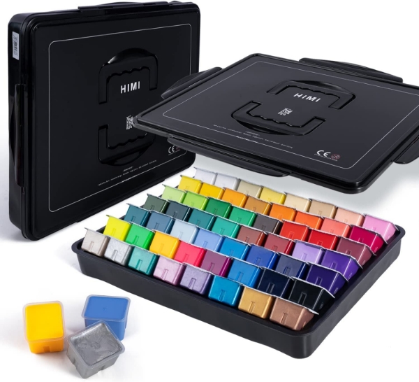 Himi Miya Gouache Paint Set of 56 (30ml, Black)