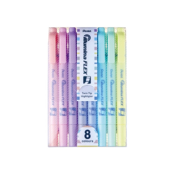 Picture of Pentel Illumina Flex Twin Tip Highlighter - Set of 8