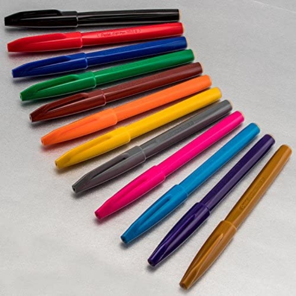 Picture of Pentel Sign Pen Fibre Tip Marker - Set of 12 (Vibrant Colours)