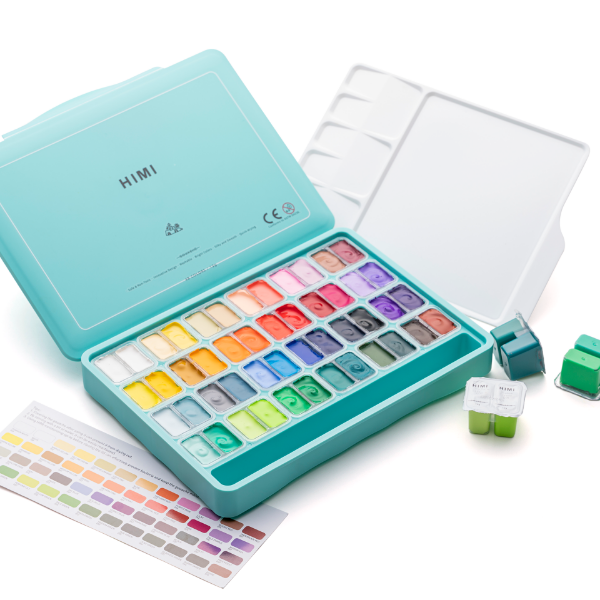 Picture of Himi Miya Gouache Paint - Set of 48 (12g, Turquoise Green)
