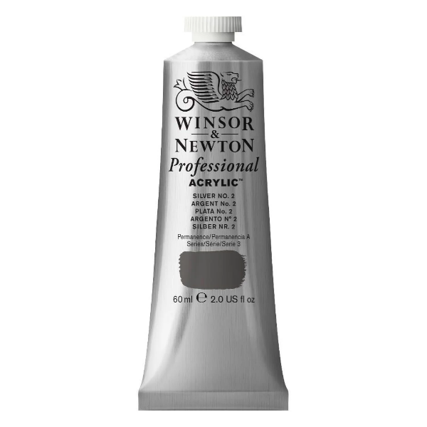 Picture of Winsor & Newton Professional Acrylic Colour 60ml - Silver No.2 (S-3)