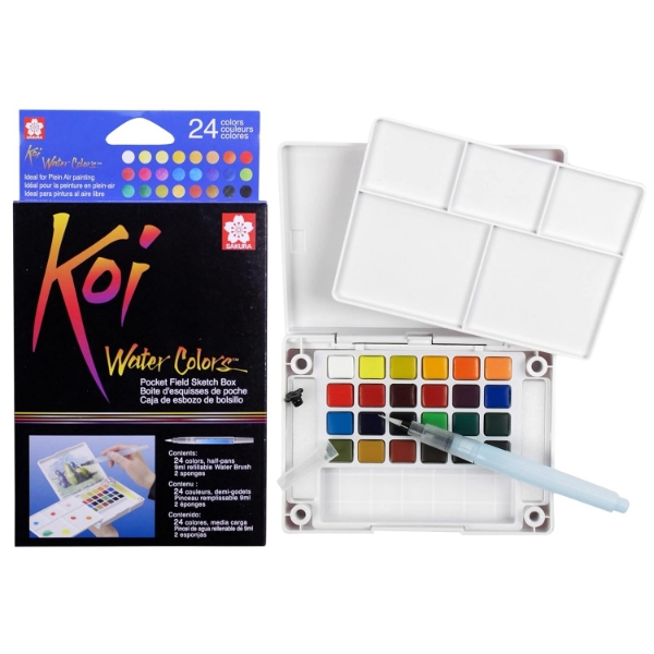 Picture of Sakura Koi Watercolour Pocket Field Sketch Box - Set of 24