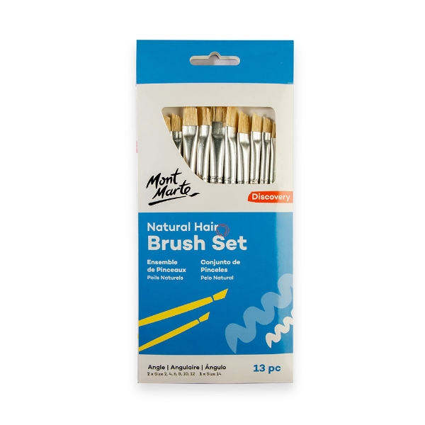 Picture of Mont Marte Discovery Natural Hair Brush Set - 13 Pieces
