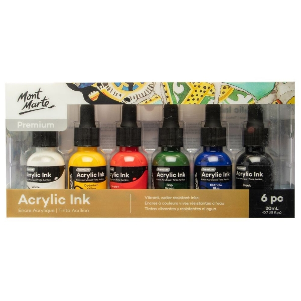 Picture of Mont Marte Acrylic Inks Set - 6 Pieces