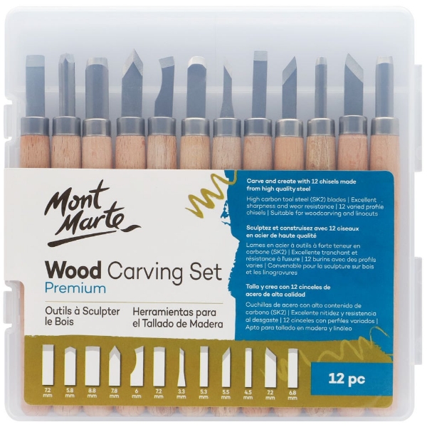 Picture of Mont Marte Wood Carving Set - 12 Pieces