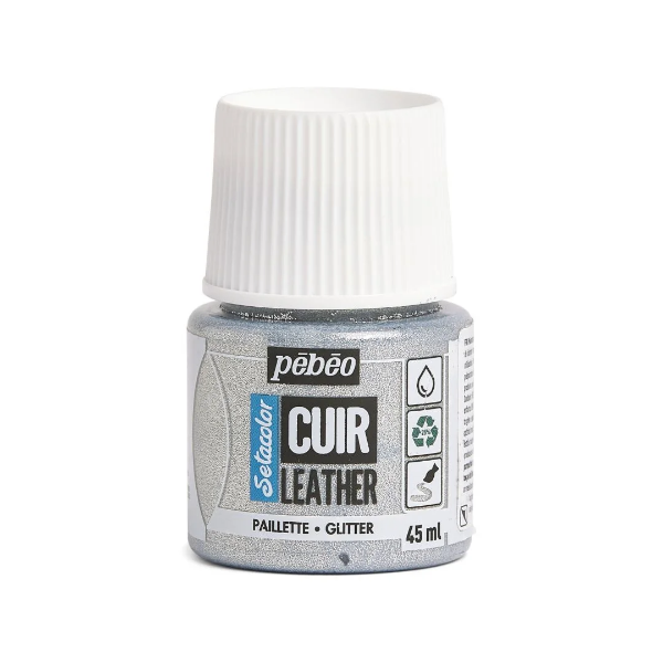 Picture of Pebeo Setacolor Leather Paint - Glitter Silver-636 (45ml)