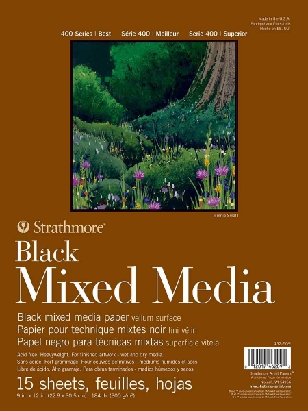 Picture of Strathmore Black Mixed Media Pad 9x12-15shts