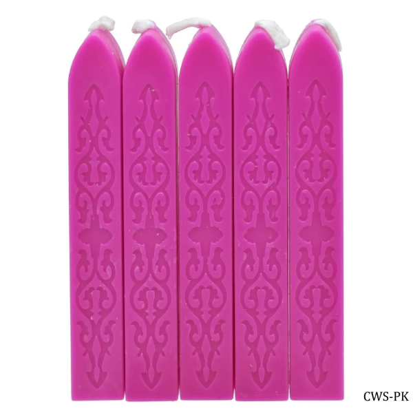 Picture of HTC Square Wax Stick Set Of 5 - Rose Pink