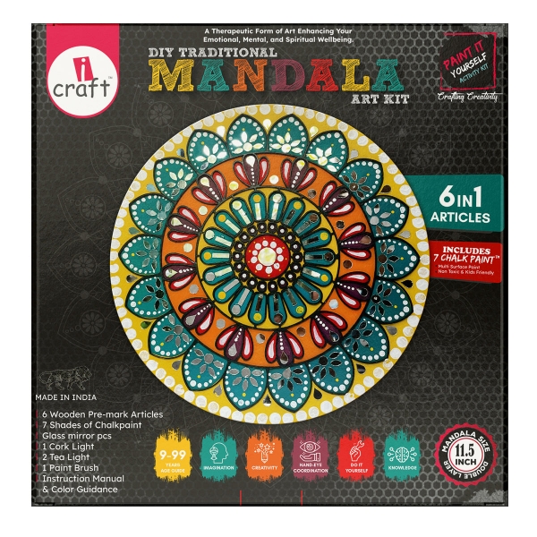 Picture of i Craft DIY Traditional Mandala Art Kit - 6 Articles