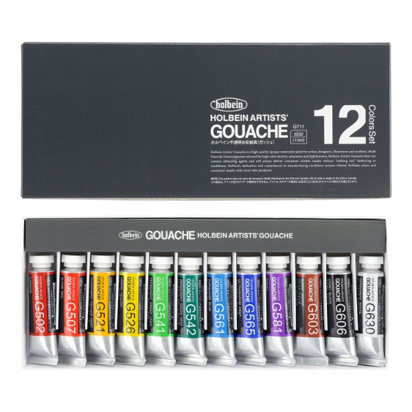 Picture of Holbein Gouache Set of 12 C 15ml -G711                                                                                                                                                                                                                                                                                                                                                                          